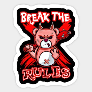 Angry red panda inspired break the rules Sticker